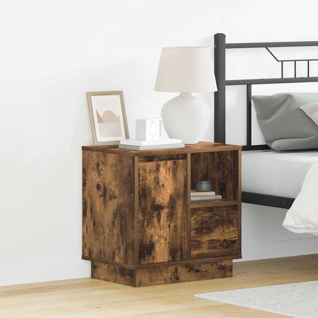Bedside Cabinet Smoked oak 50 x 34.5 x 50 cm Engineered wood